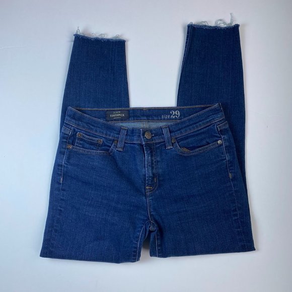 J. Crew, blue Toothpick mid rise skinny jeans, size 8/29 - Picture 3 of 9